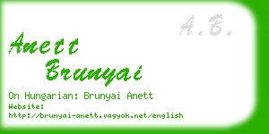 anett brunyai business card